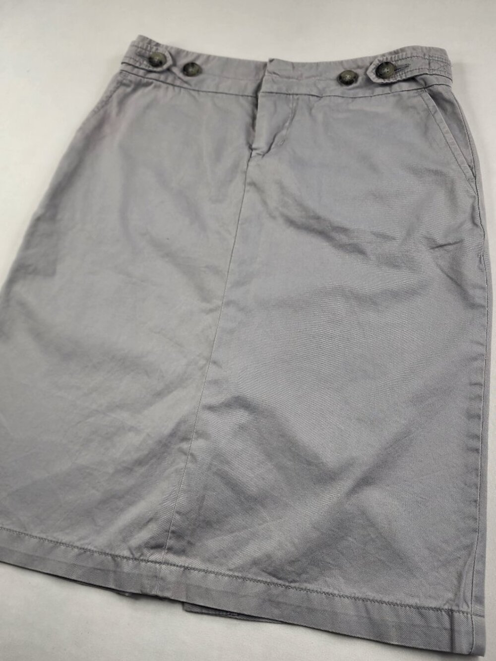 VTG Banana Republic Woman's Size 0 Silver Skirt Y2K Cotton Linen Button
